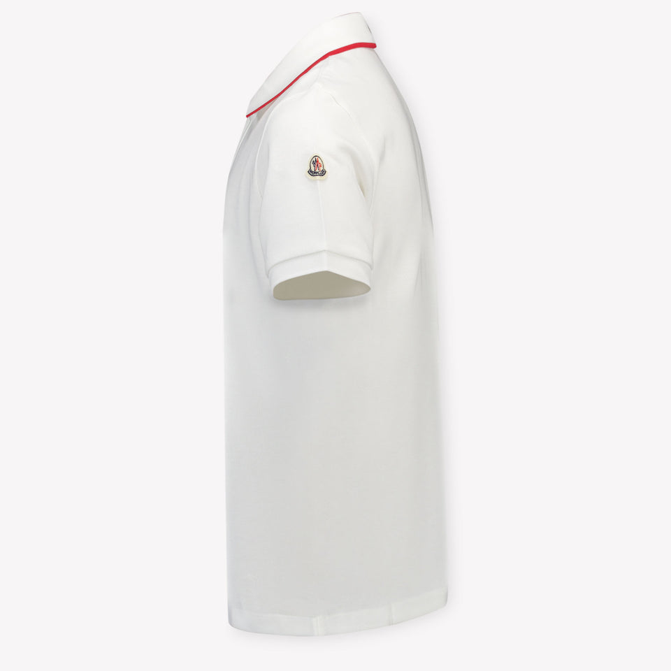 Moncler Kids Boys Polo  White