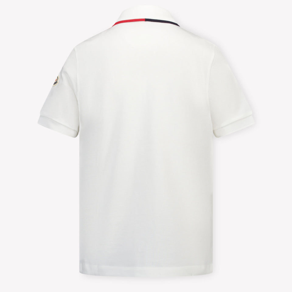 Moncler Kids Boys Polo  White