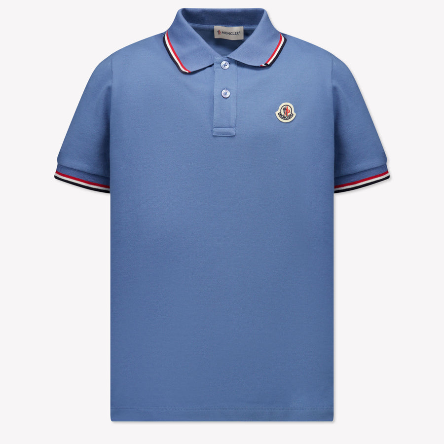 Moncler Boys Polo Shirt in Light Blue