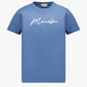Moncler Kids Boys  T-Shirt Light Blue