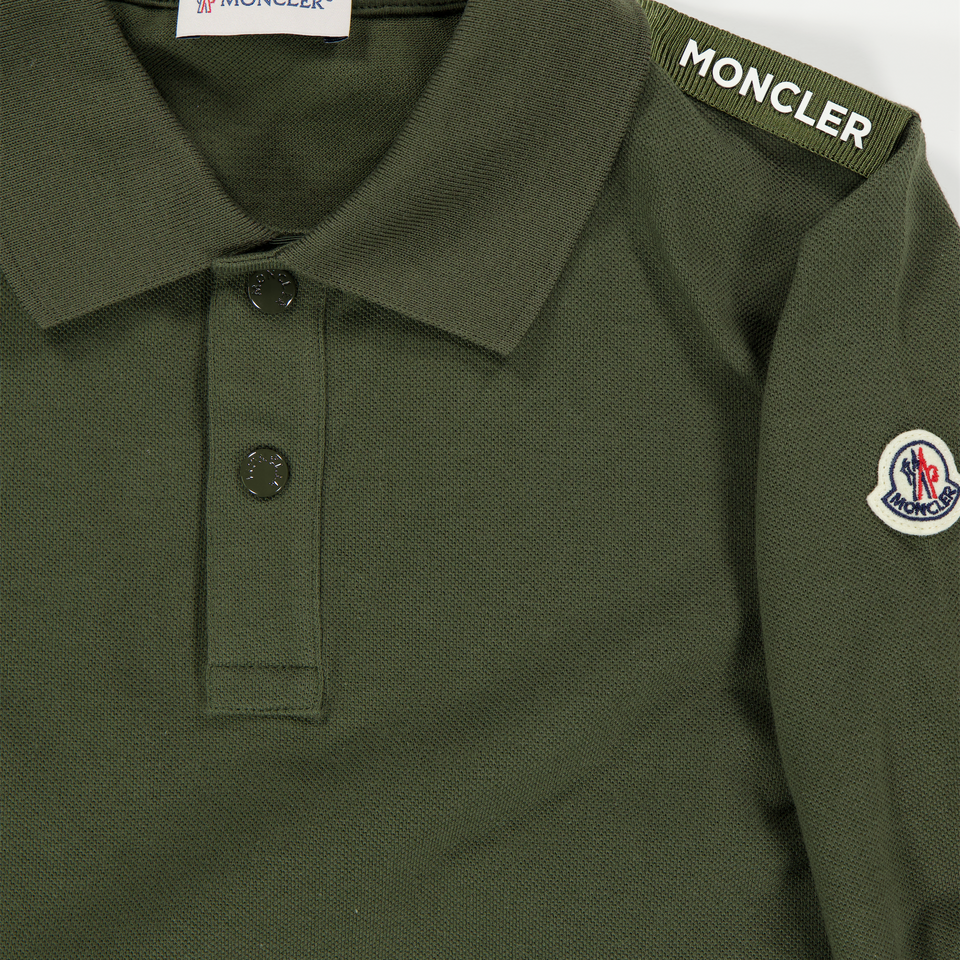 Moncler Kids Boys Polo  Dark Green