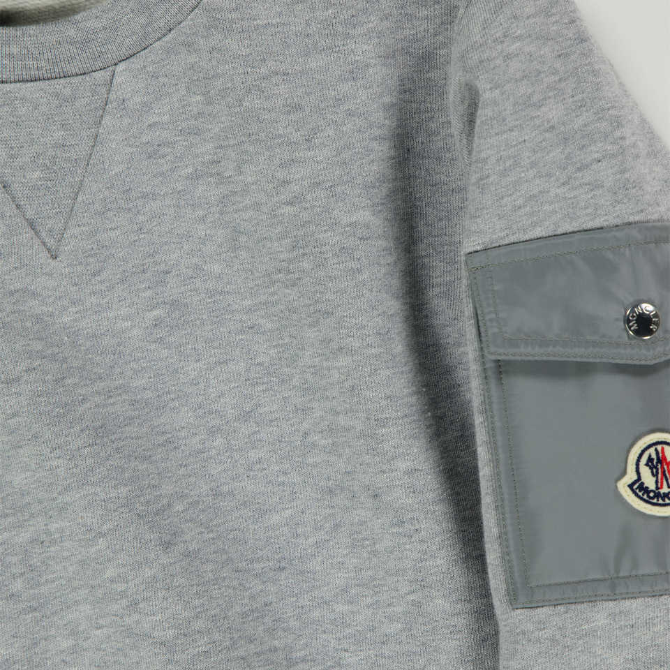 Moncler Kids Boys Sweater  Gray
