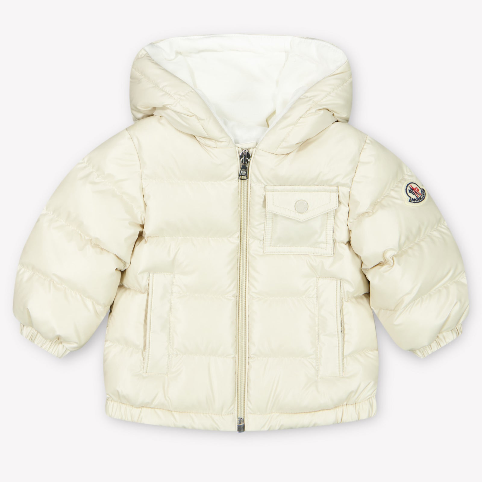 Moncler Mesles Baby Jongens Winterjas In Licht Beige