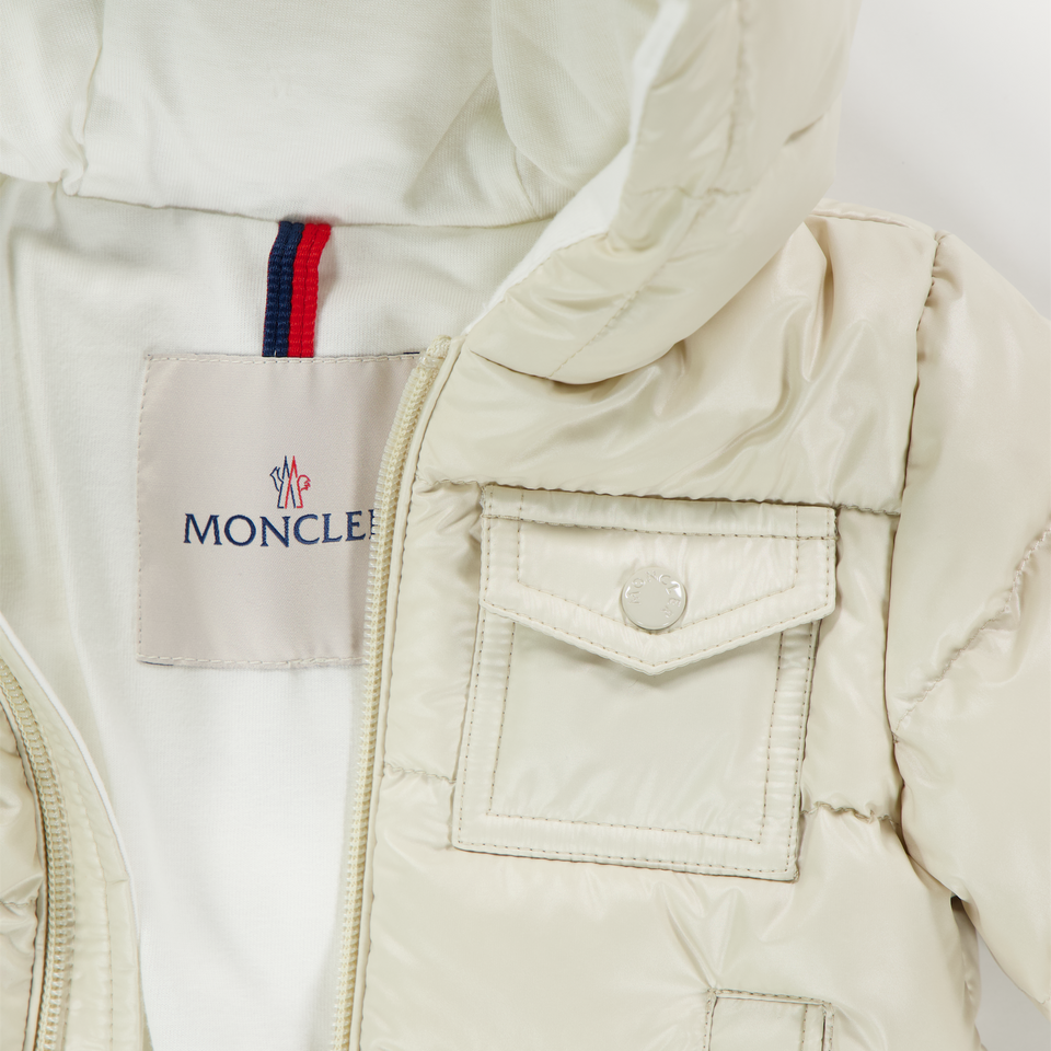 Moncler Mesles Baby Jongens Winterjas In Licht Beige