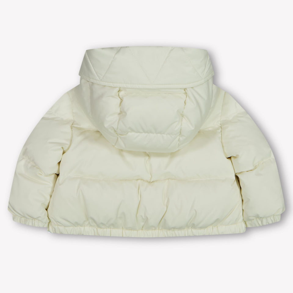 Moncler Laurie Baby Meisjes Winterjas In Off White