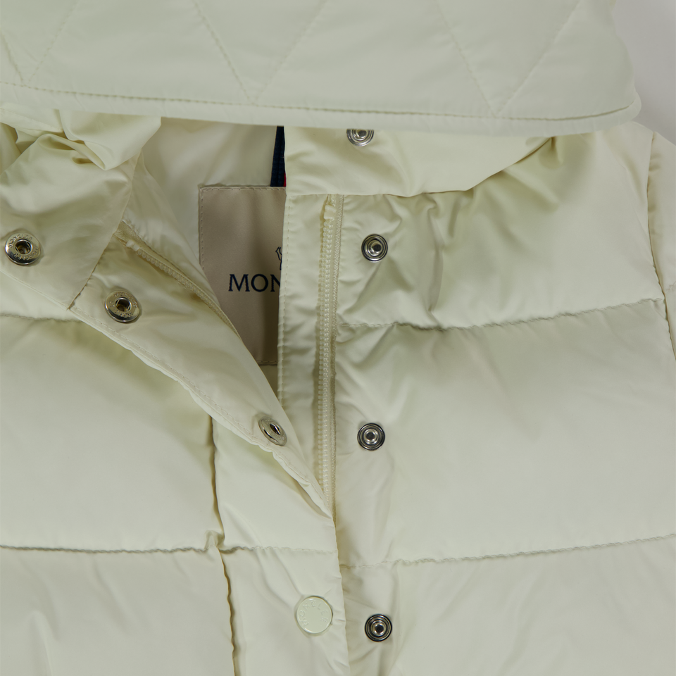 Moncler Laurie Baby Meisjes Winterjas In Off White