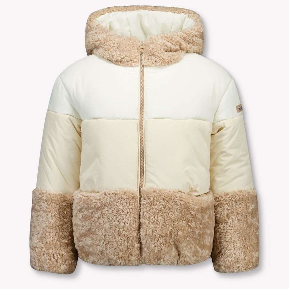 Monnalisa Kids Girls Winter Coat  Beige