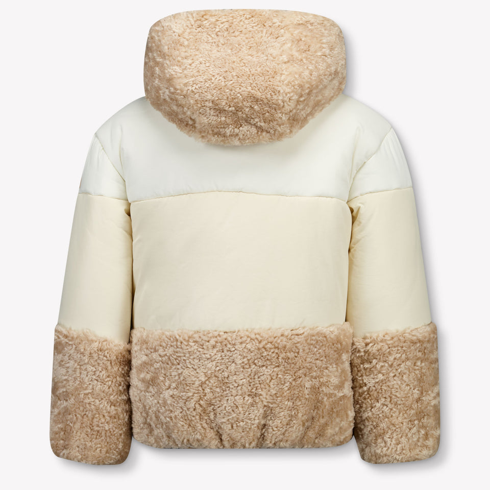 Monnalisa Kids Girls Winter Coat  Beige