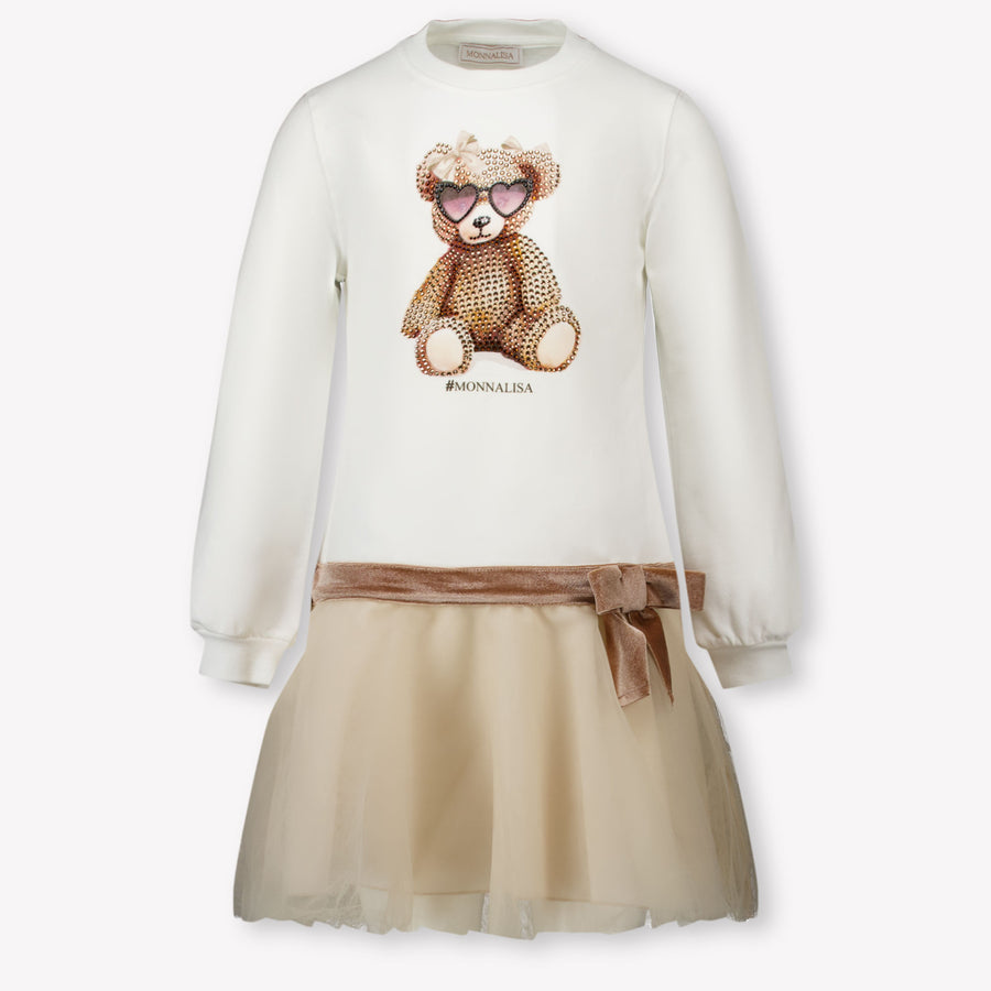 Monnalisa Kids Girls Dress Beige