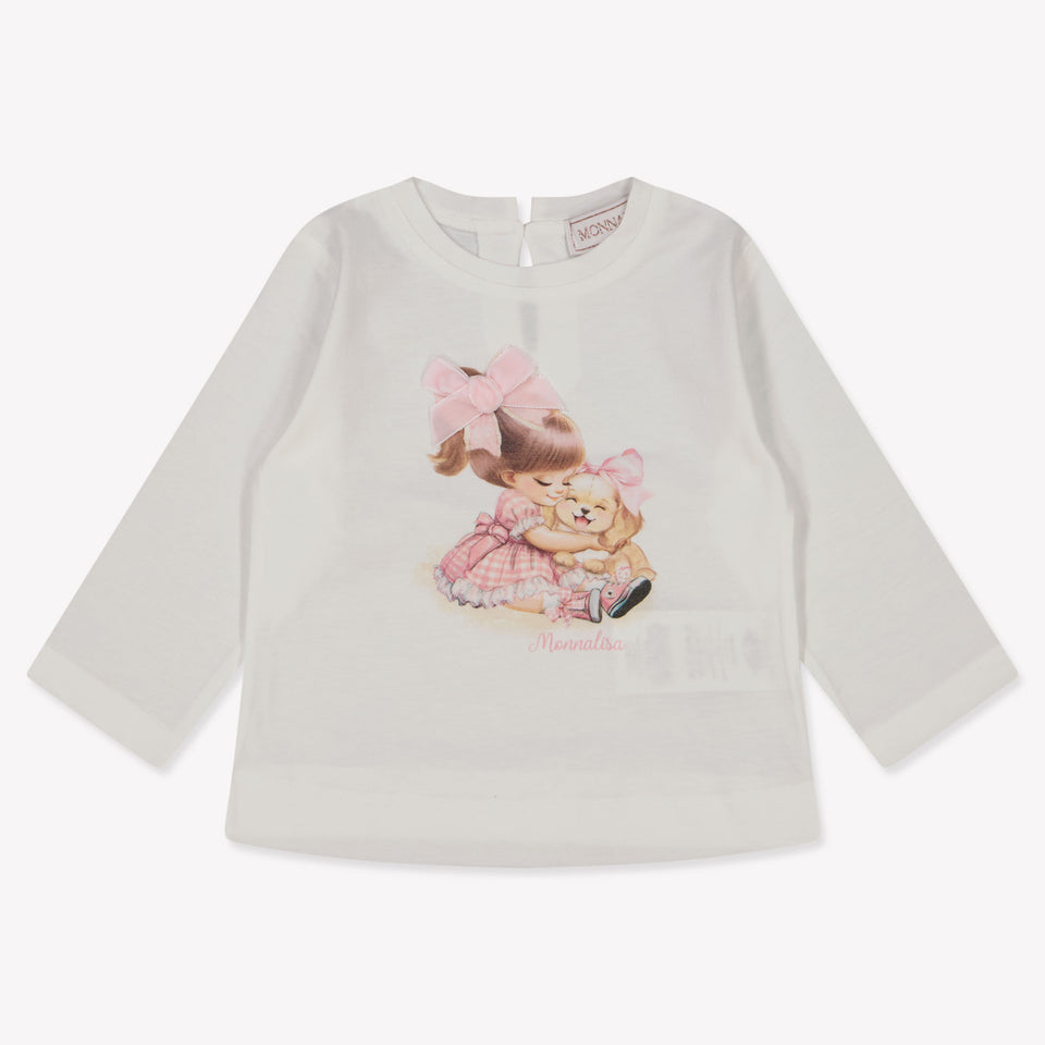 MonnaLisa Baby Meisjes T-Shirt in Off White