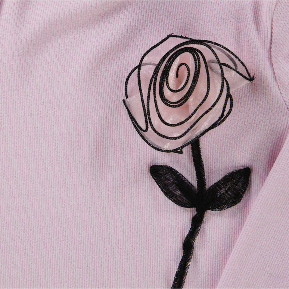 MonnaLisa Kinder Meisjes T-Shirt in Licht Roze