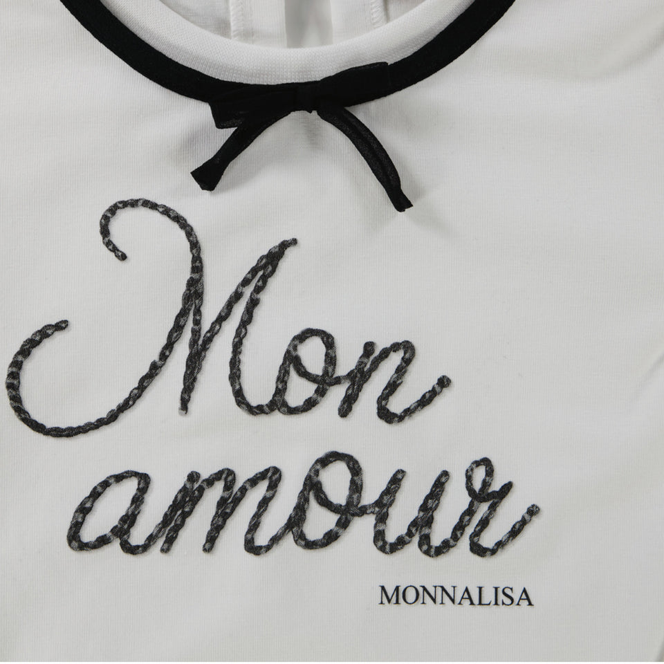 MonnaLisa Kinder Meisjes T-Shirt in Off White