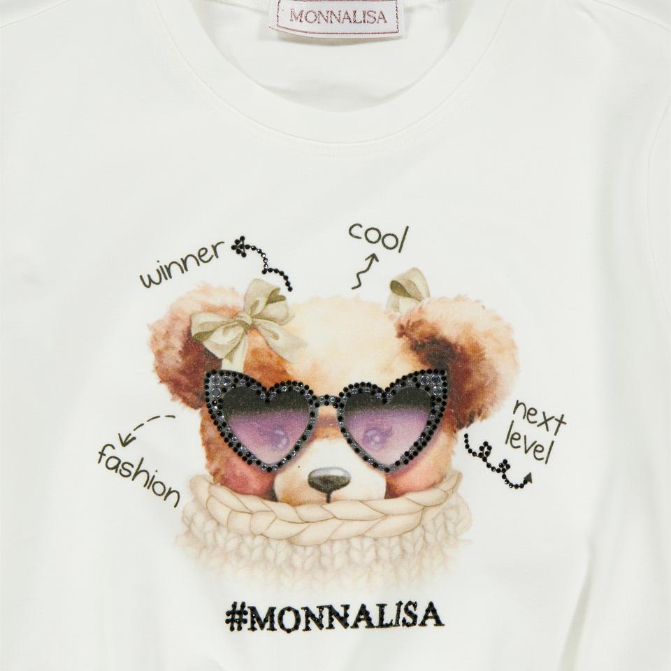 MonnaLisa Kinder Meisjes T-Shirt in Off White