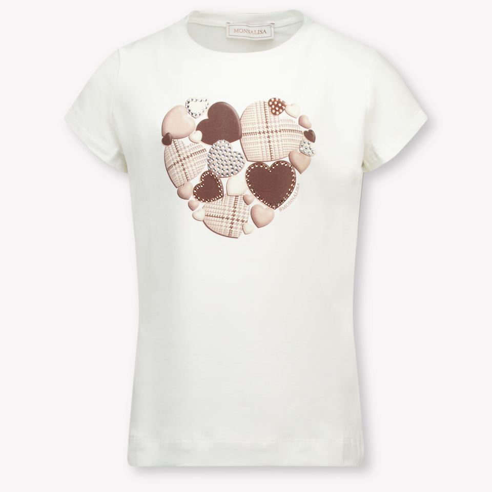 MonnaLisa Kinder Meisjes T-Shirt in Off White
