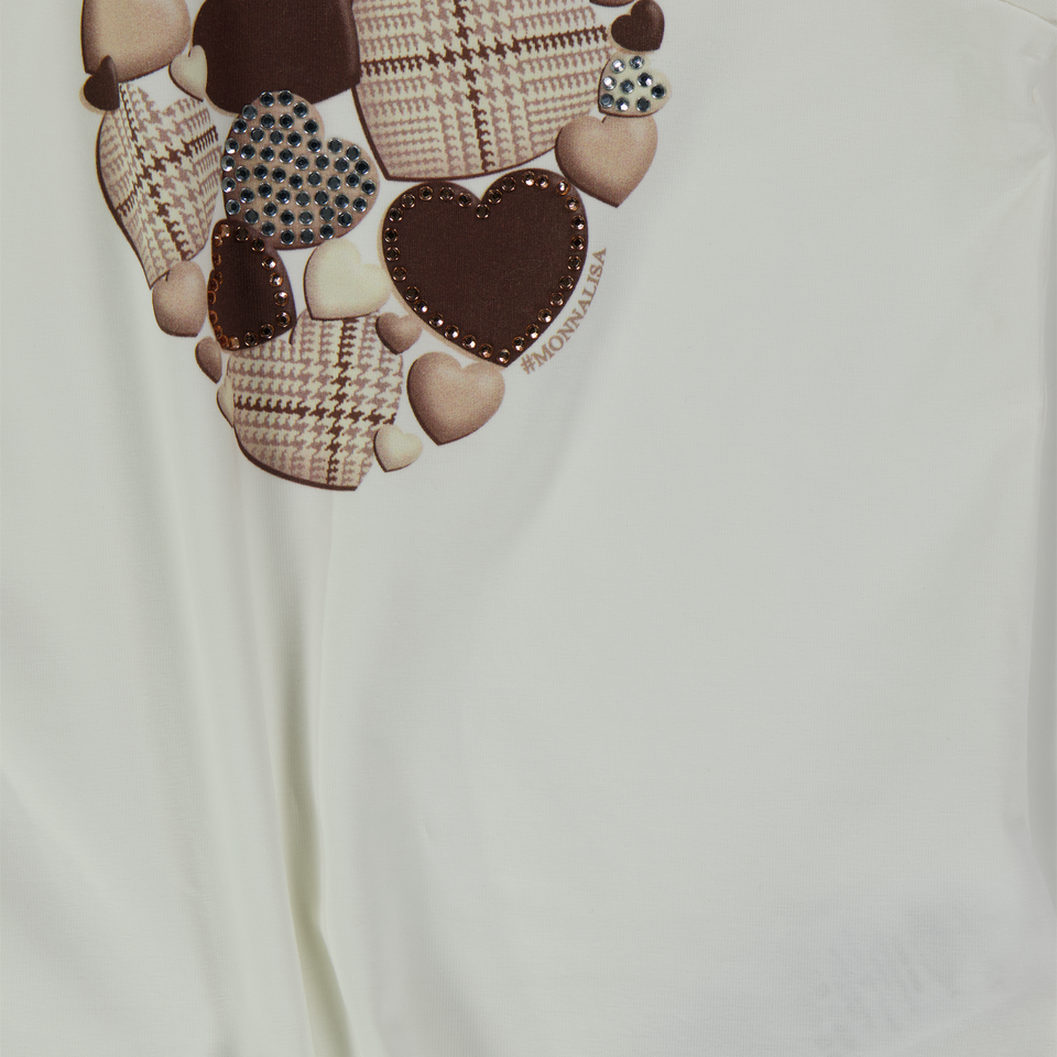 MonnaLisa Kinder Meisjes T-Shirt in Off White