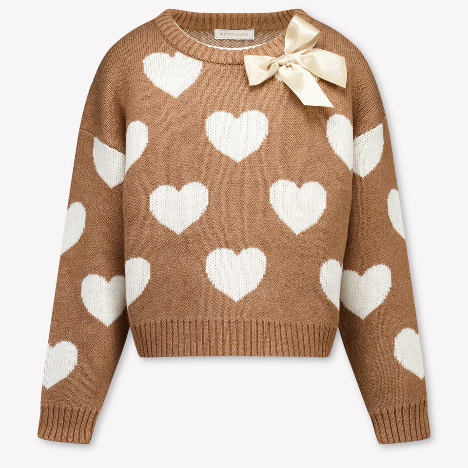 Monnalisa Kids Girls Sweater Brown
