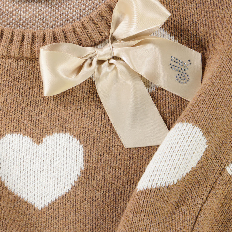 Monnalisa Kids Girls Sweater Brown