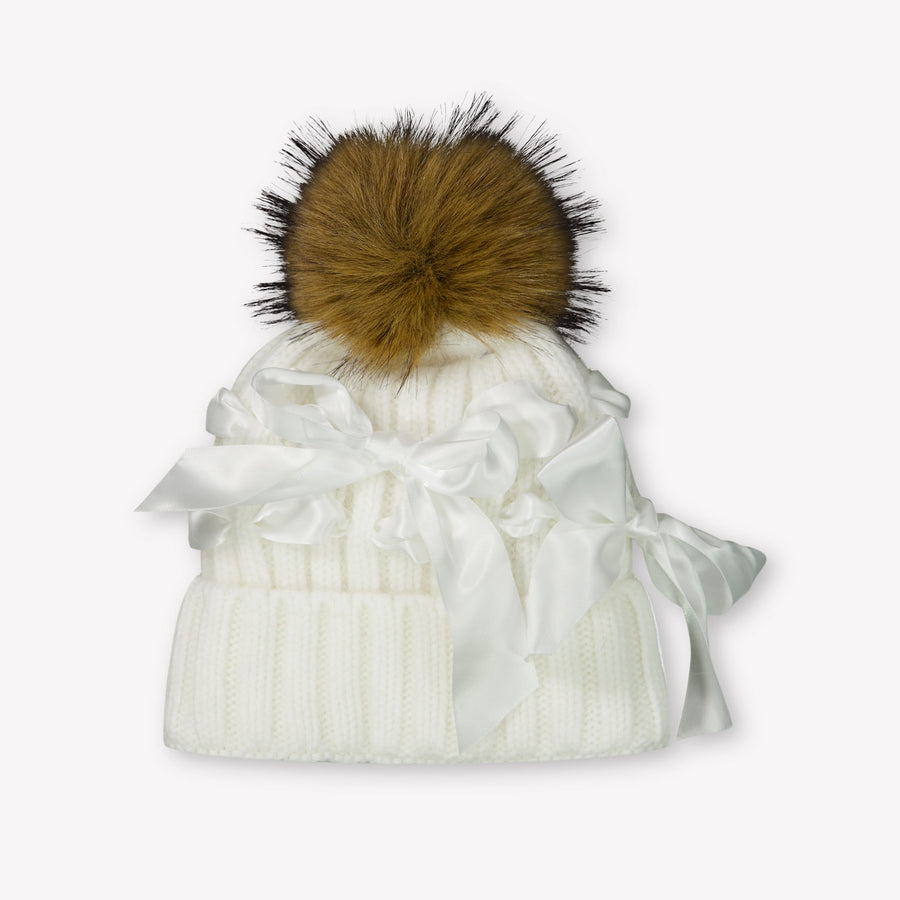 MonnaLisa Girls Beanie in Off-White
