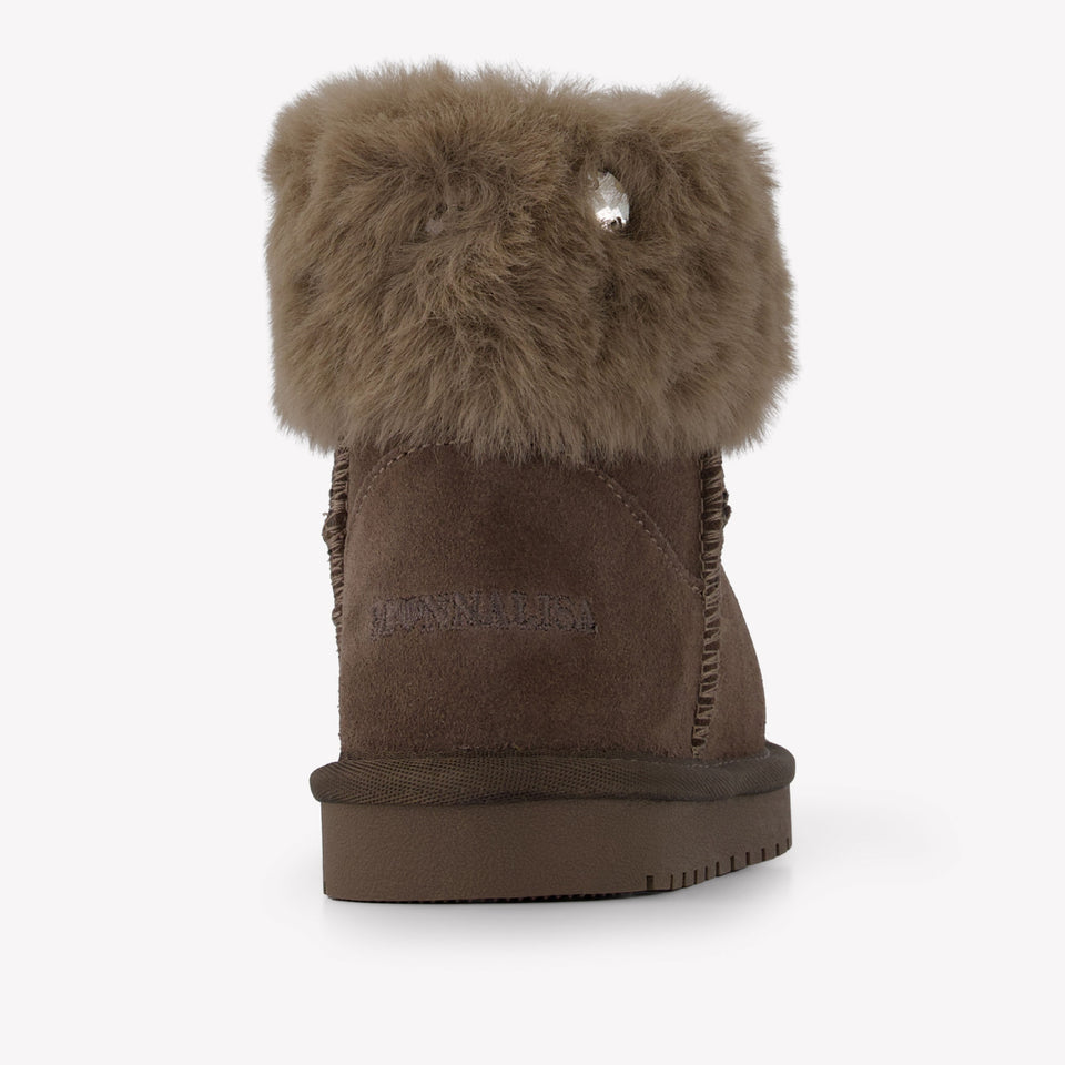 Monnalisa Girls Snowboots  Taupe