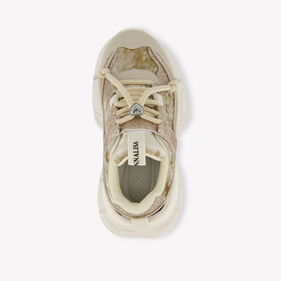 Monnalisa Girls Sneakers  Gold
