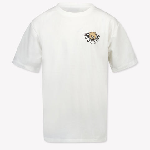 Moschino Kinder Unisex T-Shirt In Off White