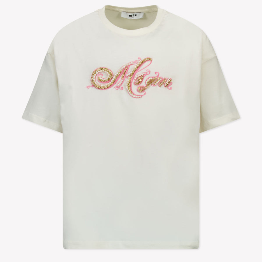 MSGM Girls T-Shirt in Off-White