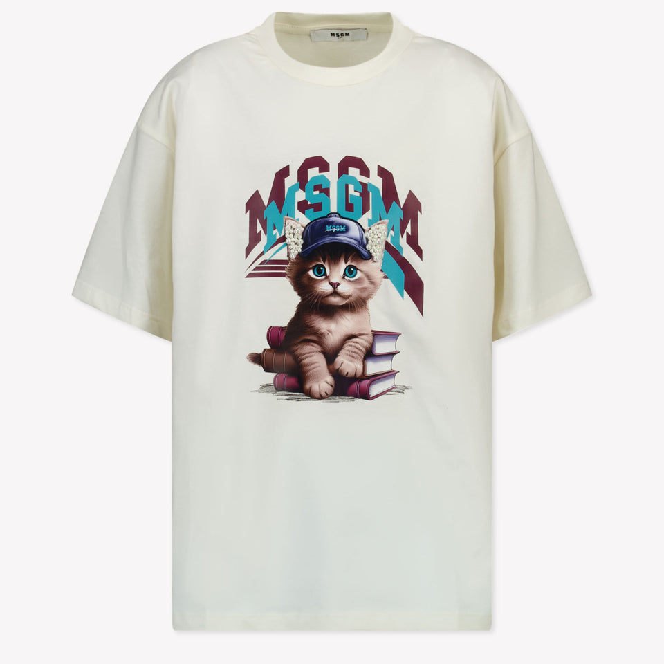 MSGM Kinder Meisjes T-Shirt In Off White