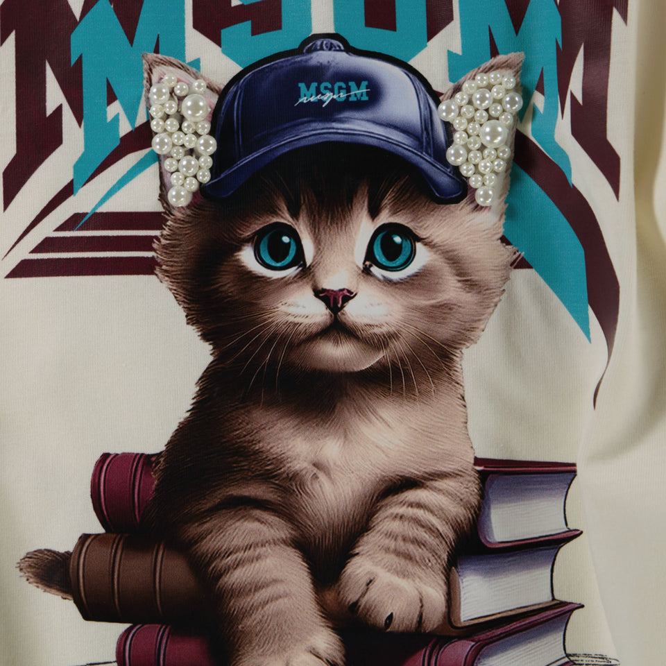 MSGM Kinder Meisjes T-Shirt In Off White