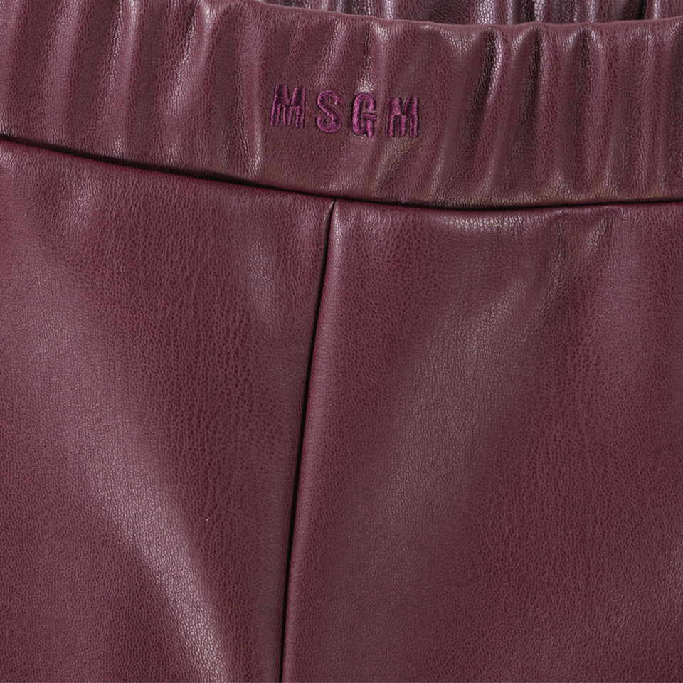 MSGM Kinder Meisjes Legging In Bordeaux