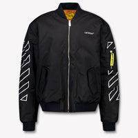 Off-White Kinder Jongens Winterjas In Zwart