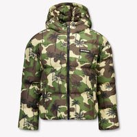 Palm Angels Kids Boys Winter Jacket  Army