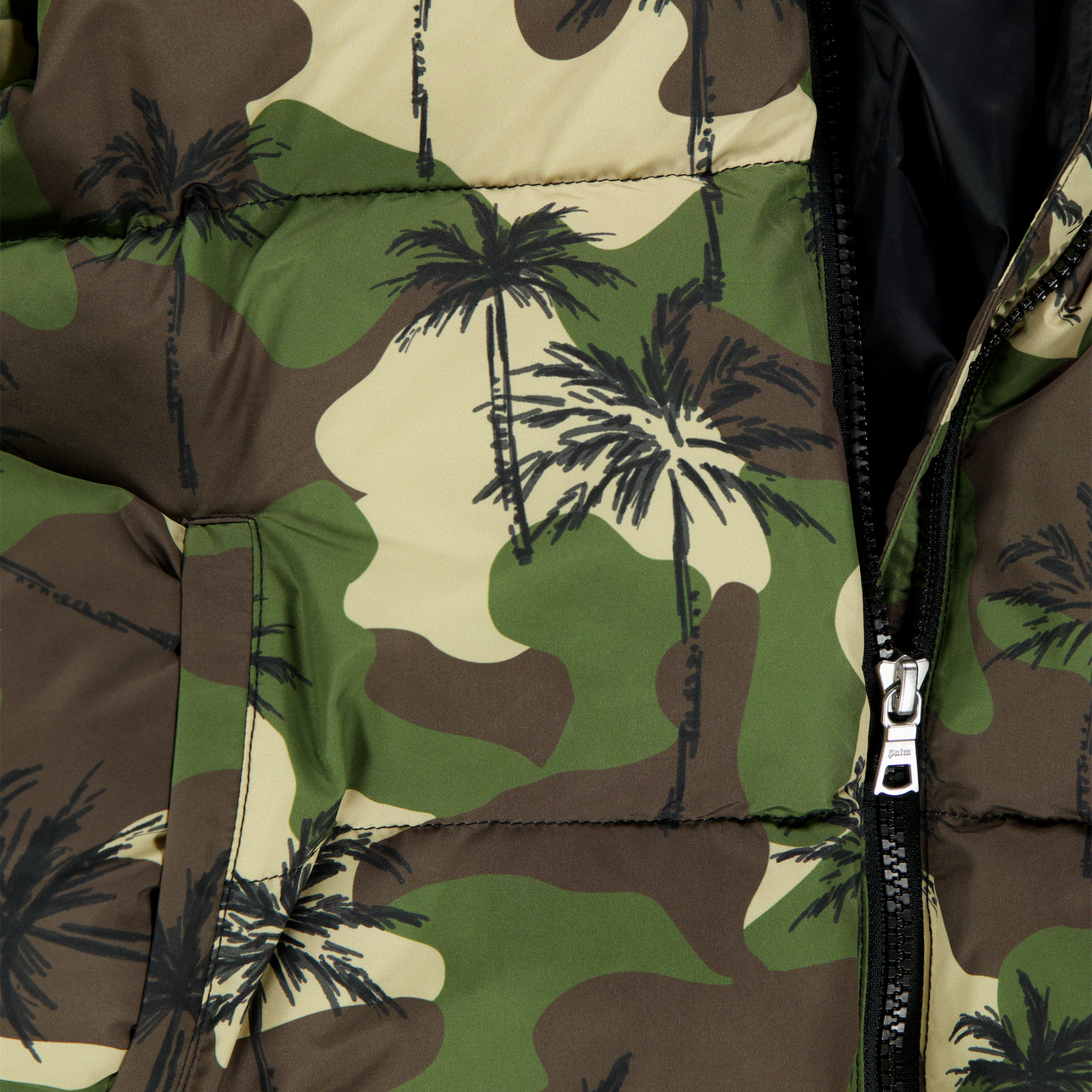 Palm Angels Kids Boys Winter Jacket  Army