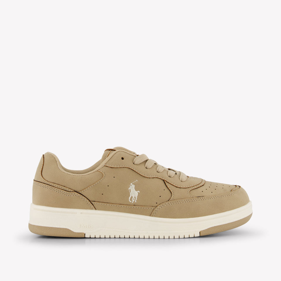 Ralph Lauren Masters Court Ii Jongens Sneakers In Beige
