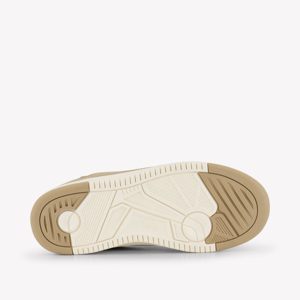 Ralph Lauren Masters Court Ii Jongens Sneakers In Beige