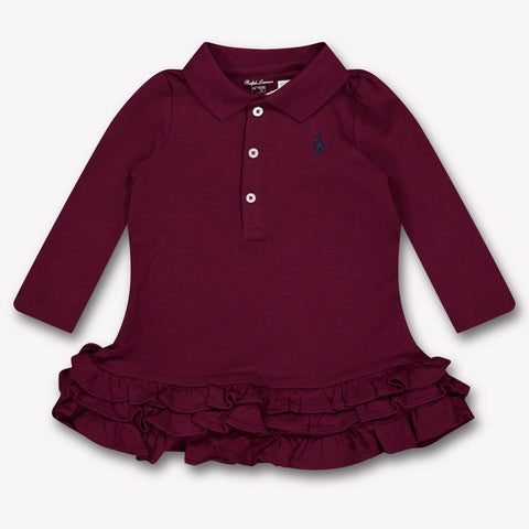 Ralph Lauren Baby Meisjes Jurk In Bordeaux