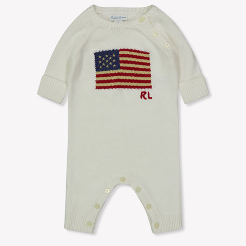 Ralph Lauren Baby Boys Playsuit  Offwhite