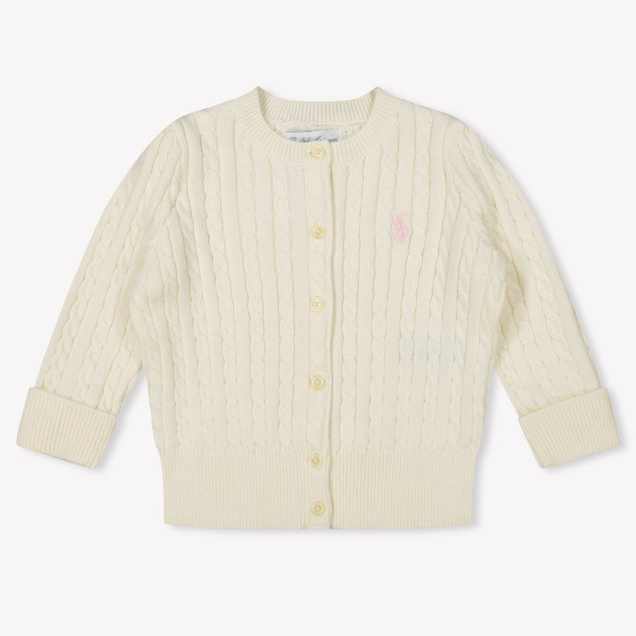 Ralph Lauren Baby Girls Cardigan in Off-White