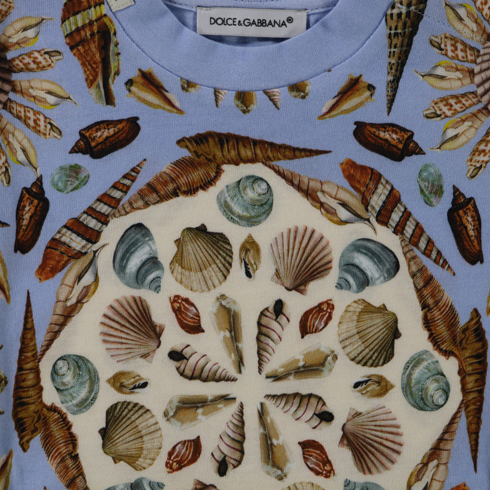 Dolce & Gabbana Baby Jongens T-Shirt In Licht Blauw