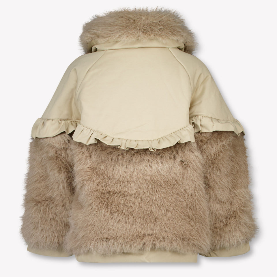 Donsje Amsterdam Kinder Meisjes Faux Fur Jassen In Beige