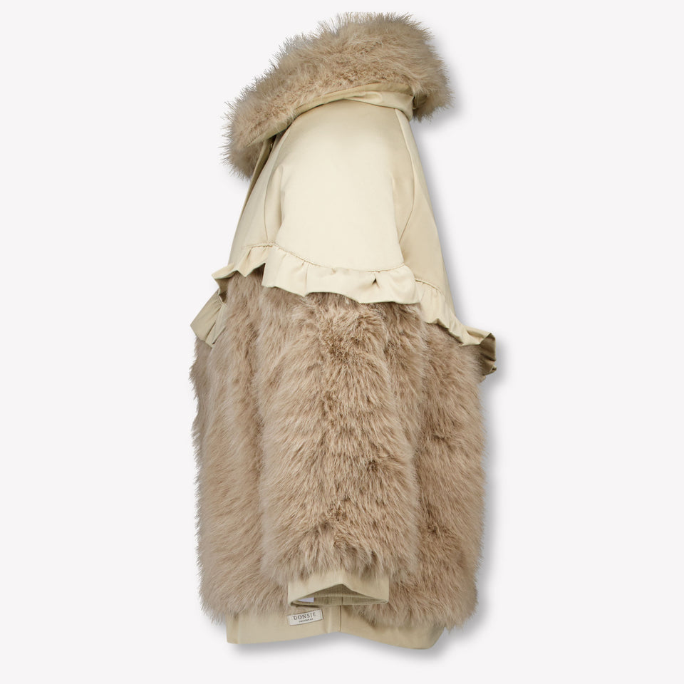 Donsje Amsterdam Kinder Meisjes Faux Fur Jassen In Beige