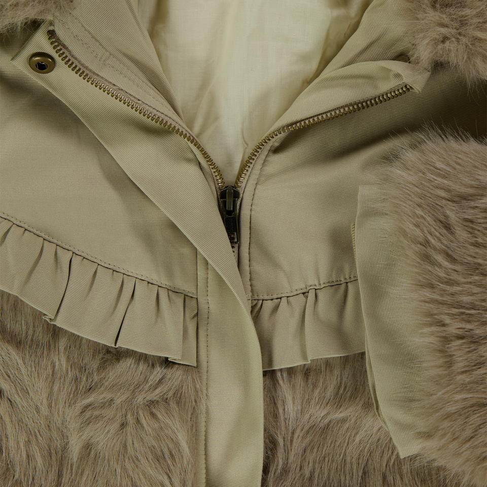 Donsje Amsterdam Kinder Meisjes Faux Fur Jassen In Beige