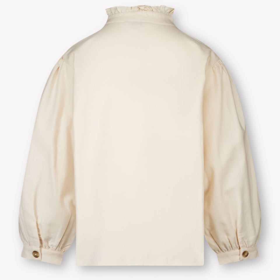 Donsje Amsterdam Kinder Meisjes Blouse In Licht Beige