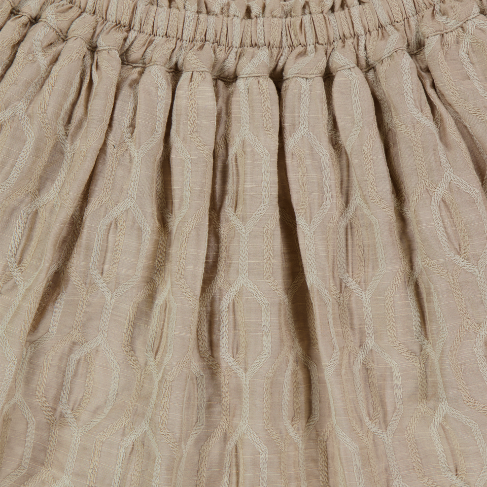 Donsje Amsterdam Kinder Meisjes Rokje In Licht Beige