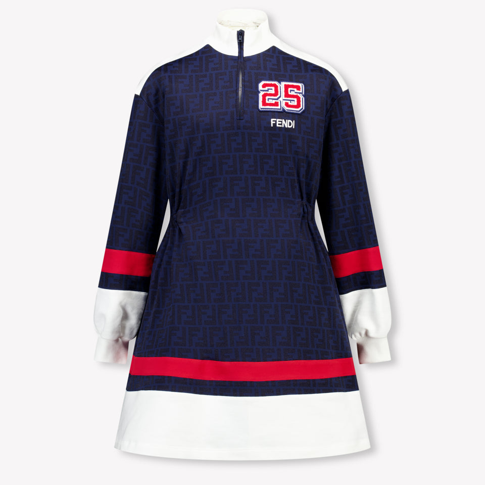 Fendi Kids Girls Dress Navy