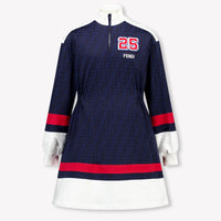 Fendi Kinder Meisjes Jurk In Navy