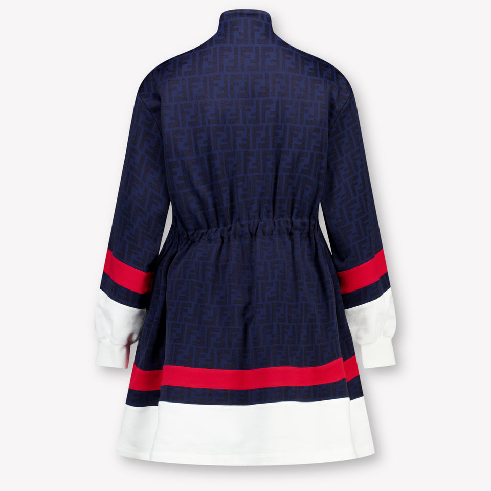 Fendi Kids Girls Dress Navy