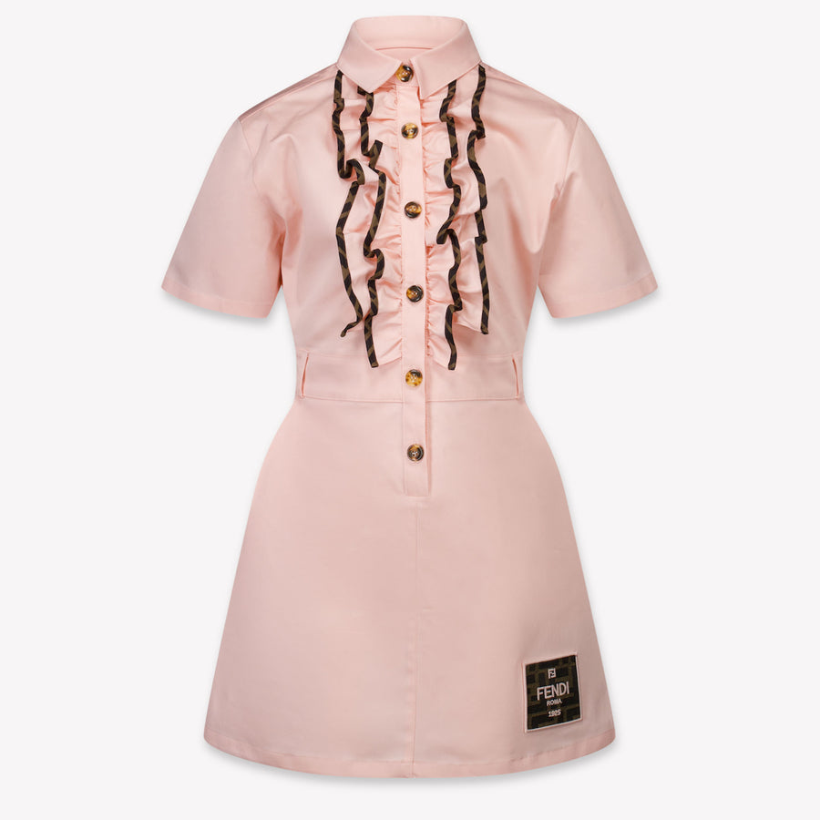 Fendi Kinder Meisjes Jurk In Licht Roze
