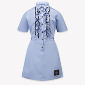 Fendi Kids Girls Dress Light Blue