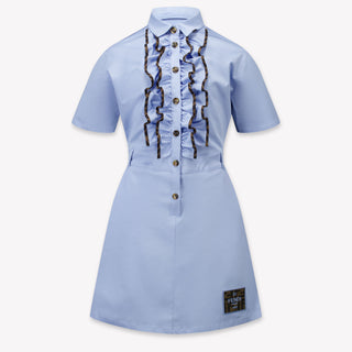 Fendi Kids Girls Dress Light Blue