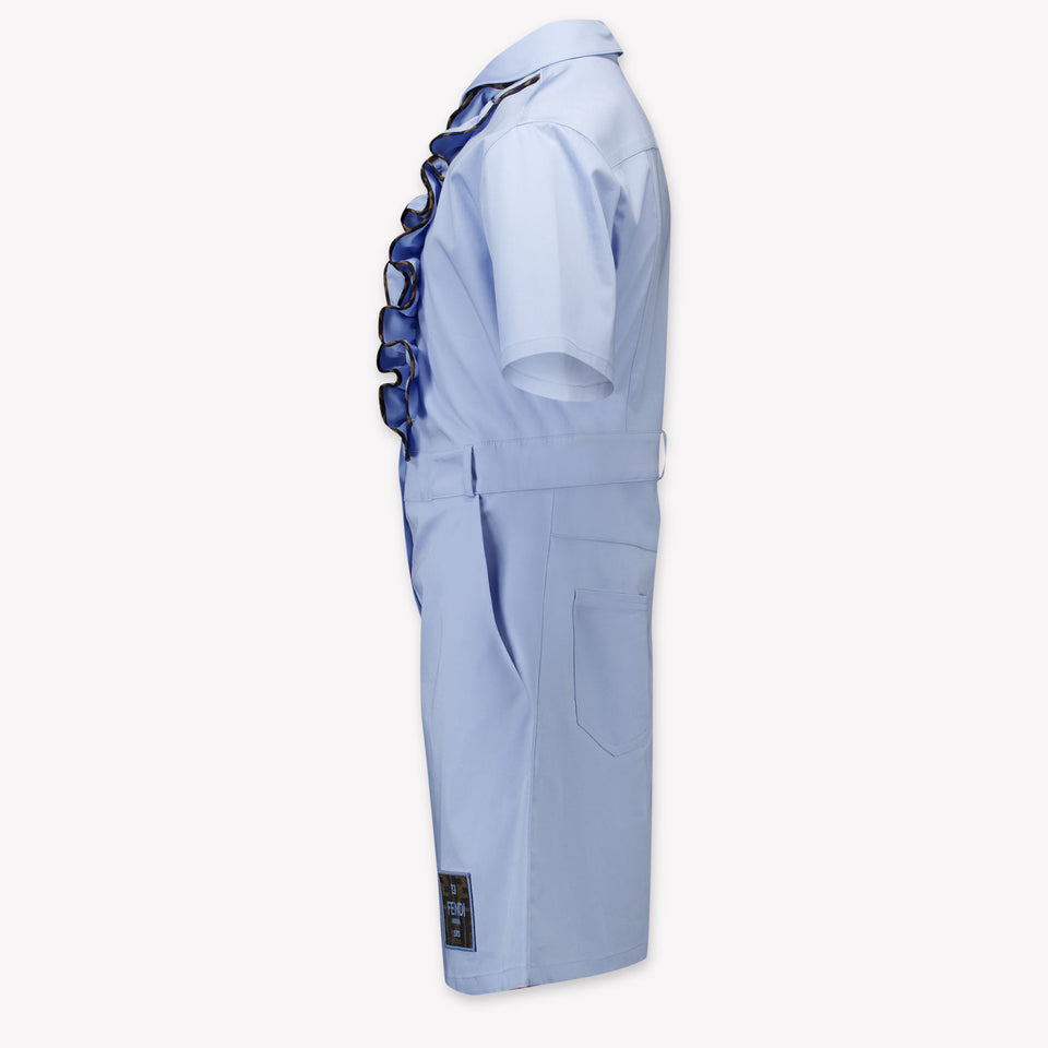 Fendi Kids Girls Dress Light Blue